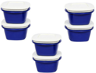 Cutting Edge - 600 ml Plastic Food Container Pack of 6, Blue Cutting Edge - 600 ml Plastic Food Container Pack of 6, Blue
