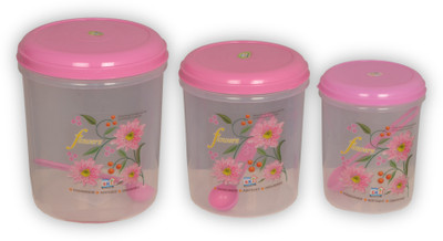 SKI Homeware - 1000 ml, 2000 ml, 3000 ml Plastic Food Container Pack of 3, Pink SKI Homeware - 1000 ml, 2000 ml, 3000 ml Plastic Food Container Pack of 3, Pink
