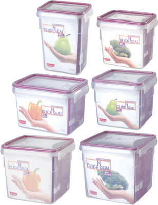 4% OFF on Princeware Click N Seal Timeless Tall Combo - 11200 ml Plastic Food Container Pack of 6, Pink 4% OFF on Princeware Click N Seal Timeless Tall Combo - 11200 ml Plastic Food Container Pack of 6, Pink