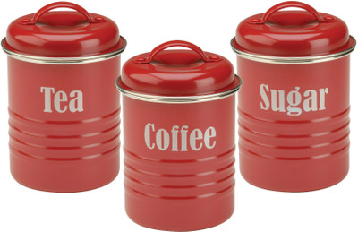 13% OFF on Typhoon Vintage- Tea, Coffee, Sugar Set - 800 ml Stainless Steel Food Container Pack of 3, Red 13% OFF on Typhoon Vintage- Tea, Coffee, Sugar Set - 800 ml Stainless Steel Food Container Pack of 3, Red