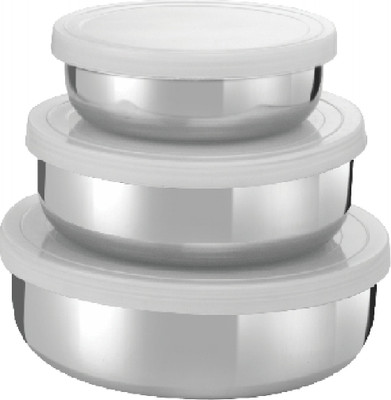 Sai Home Appliances - 1400 ml Stainless Steel Food Container Pack of 3, Silver Sai Home Appliances - 1400 ml Stainless Steel Food Container Pack of 3, Silver