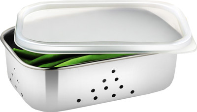 JVL Rectangular Freeze Bowl - 1 Piece - 1000 ml Stainless Steel, Plastic Food Container Steel JVL Rectangular Freeze Bowl - 1 Piece - 1000 ml Stainless Steel, Plastic Food Container Steel