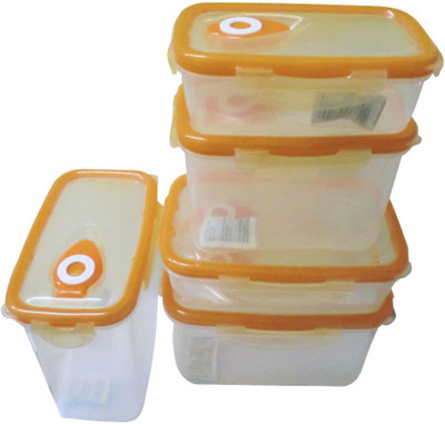 30% OFF on Duiken Cookware set container to keep food items with high quality - 1000 ml Plastic Food Container Pack of 5, Orange, White 30% OFF on Duiken Cookware set container to keep food items with high quality - 1000 ml Plastic Food Container Pack of 5, Orange, White