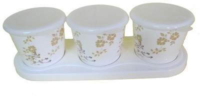 31% OFF on Czar - 1 L Melamine Food Container Pack of 4, White, Gold