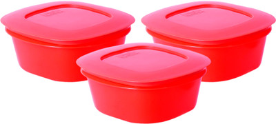 22% OFF on K2K Stackwel Plus Coloured 3pcs Set - 475 ml Plastic Food Container Pack of 3, Red