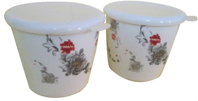 29% OFF on Czar - 1 L Melamine Food Container Pack of 2, White, Black