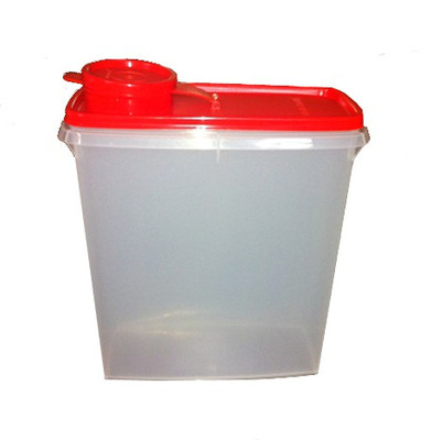 Tupperware - 2300 ml Plastic Food Container White, Red Tupperware - 2300 ml Plastic Food Container White, Red