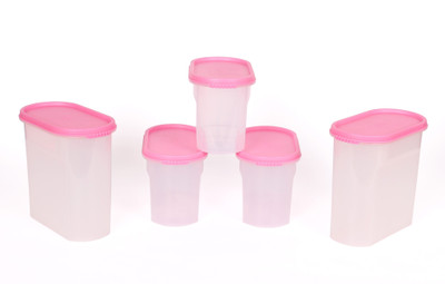7% OFF on Gluman - 1640 ml, 1050 ml Plastic Food Container Pack of 5, White, Pink 7% OFF on Gluman - 1640 ml, 1050 ml Plastic Food Container Pack of 5, White, Pink