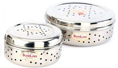 Sunline - 500 ml, 800 ml Stainless Steel Food Container Pack of 2, Steel Sunline - 500 ml, 800 ml Stainless Steel Food Container Pack of 2, Steel
