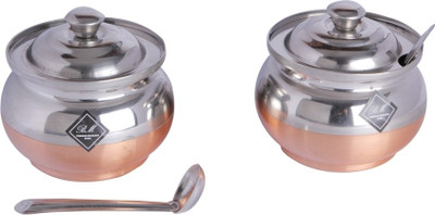 37% OFF on BM Copper bottom Ghee and oil Pot - pack of 2 - 250 ml Stainless Steel Food Container Pack of 2, Steel