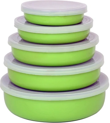 70% OFF on Bravohomez - 2350 ml Stainless Steel Food Container Pack of 5, Green 70% OFF on Bravohomez - 2350 ml Stainless Steel Food Container Pack of 5, Green