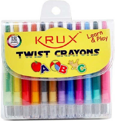 Krux Learn & Play Round Shaped Crayons Crayons (Set Of 12, Mix)