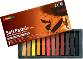 Mungyo General Soft Pastel Crayons - Set Of 12, Assorted Earthtone