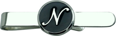 65% OFF on Jinno Alphabet N Enamel Silver Tie Pin Silver