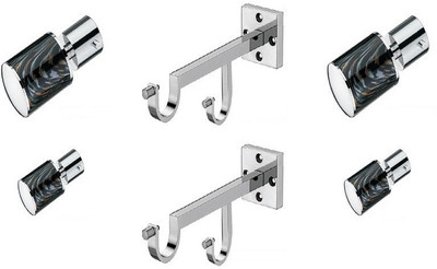 Door Match Silver Curtain Poles