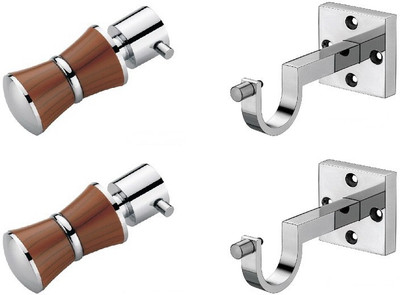 Door Match Brown Curtain Poles