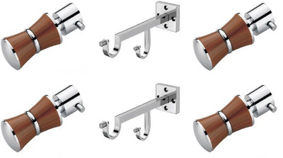 Door Match Silver, Brown Curtain Poles