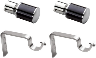 64% OFF on Starz Decor Black, Silver Rod Rail Bracket