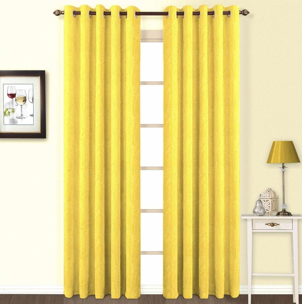 Skipper Polyester Yellow Printed Eyelet Curtain