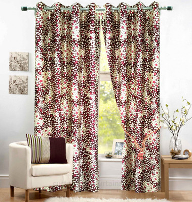 57% OFF on Homefab India Polyester Maroon Geometric Eyelet Curtain