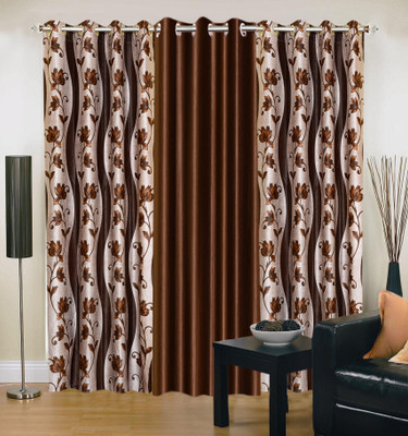 56% OFF on IWS Polyester Multicolor Self Design Eyelet Curtain