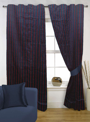 60% OFF on Delight Polycotton Multicolor Solid Eyelet Curtain