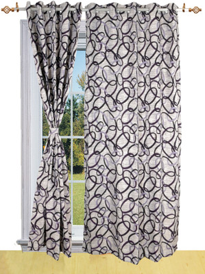 Shandar Purple Striped Window Curtain Shandar Purple Striped Window Curtain