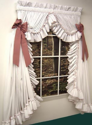 25% OFF on Schwof Cotton White Floral Tab Top Curtain