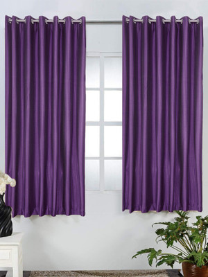 70% OFF on Homefab India Polyester Purple Solid Concealed Tab Top Curtain