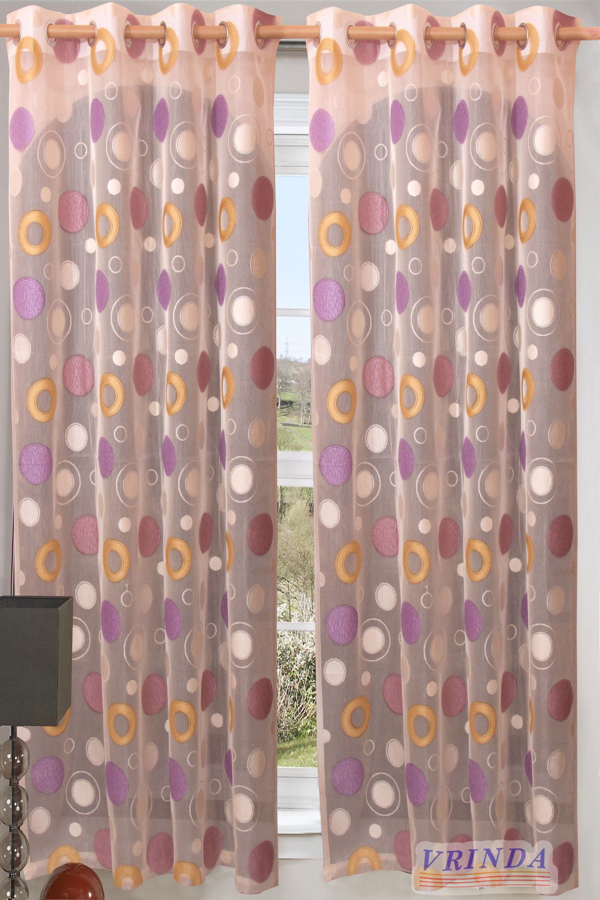 50% OFF on Vrinda Polyester Purple Solid Eyelet Curtain