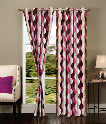 61% OFF on Home Beauty Polyester Multicolor Printed Eyelet Curtain