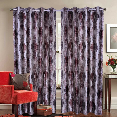 45% OFF on Fresh From Loom Polycotton Brown Self Design Eyelet Curtain