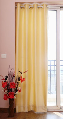 ZappyCart Polyester Cream Solid Eyelet Curtain