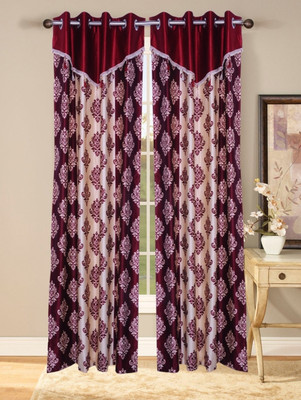 52% OFF on Fresh From Loom Polycotton Red Self Design Eyelet Curtain