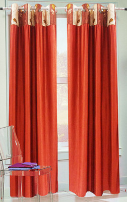56% OFF on Homefab India Polyester Orange Floral Eyelet Curtain 56% OFF on Homefab India Polyester Orange Floral Eyelet Curtain