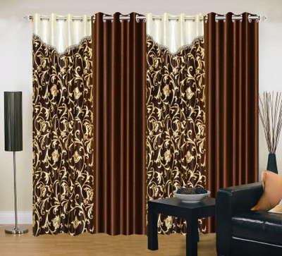 31% OFF on IWS Polyester Brown Printed Eyelet Curtain