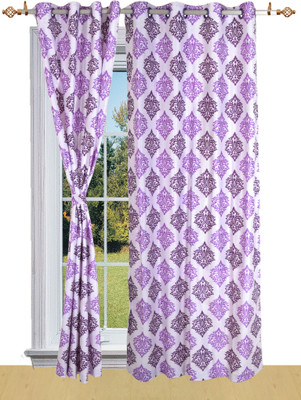 50% OFF on Shandar Polyester Purple Solid Eyelet Curtain