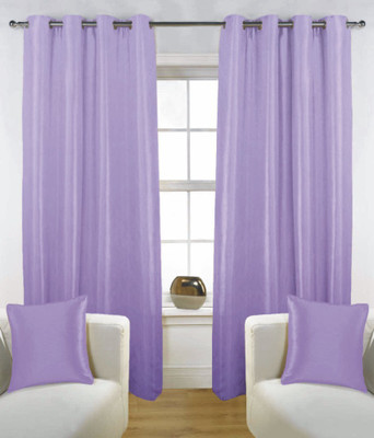 48% OFF on Fabutex Polyester Lavender Solid Eyelet Curtain