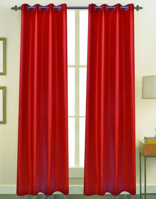 ZappyCart Polyester Rust Solid Eyelet Curtain