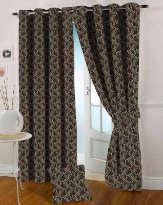 50% OFF on Presto Polycotton Brown Self Design Eyelet Curtain