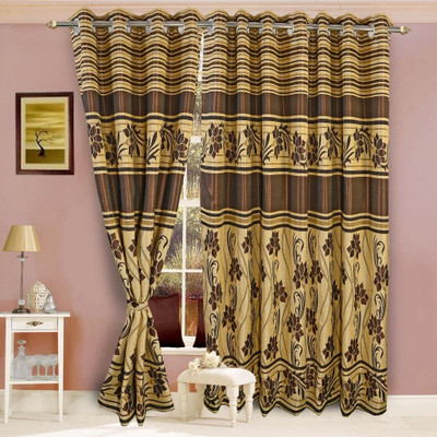 50% OFF on Vorhang Multicolor Floral Eyelet Curtain