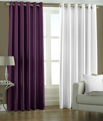 59% OFF on HomeZaara Polyester Purple, White Solid Eyelet Curtain 59% OFF on HomeZaara Polyester Purple, White Solid Eyelet Curtain