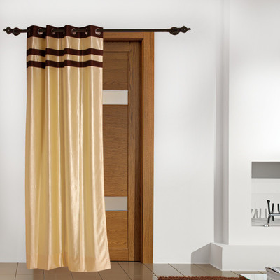 5% OFF on FloatingWalls Polyester Beige Solid Eyelet Curtain 5% OFF on FloatingWalls Polyester Beige Solid Eyelet Curtain