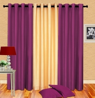 51% OFF on Cortina Polyester Purple Solid Eyelet Curtain