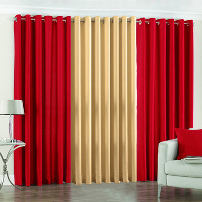 33% OFF on Pindia Polyester Red, Beige Floral Eyelet Curtain 33% OFF on Pindia Polyester Red, Beige Floral Eyelet Curtain