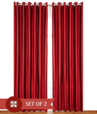 66% OFF on HomeZaara Polyester Red Solid Eyelet Curtain 66% OFF on HomeZaara Polyester Red Solid Eyelet Curtain
