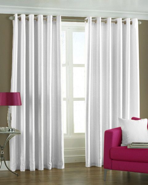 33% OFF on Pindia Polyester White Solid Eyelet Curtain