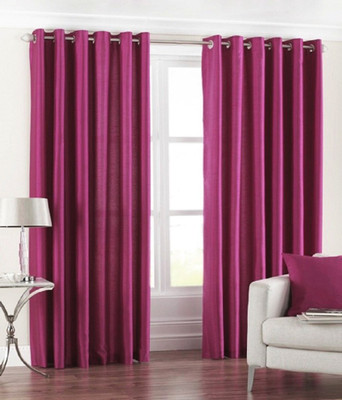 46% OFF on PHM Polyester Maroon Floral Eyelet Curtain