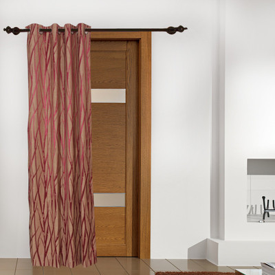 5% OFF on FloatingWalls Polyester Red Striped Eyelet Curtain 5% OFF on FloatingWalls Polyester Red Striped Eyelet Curtain