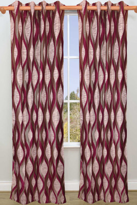 46% OFF on Vrinda Polyester Pink Printed Eyelet Curtain